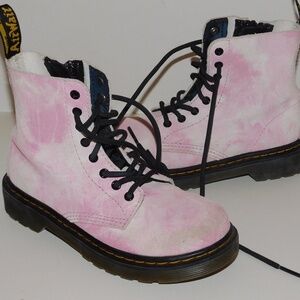 DR MARTENS pascal pink suede ankle boots kids 32 us 1